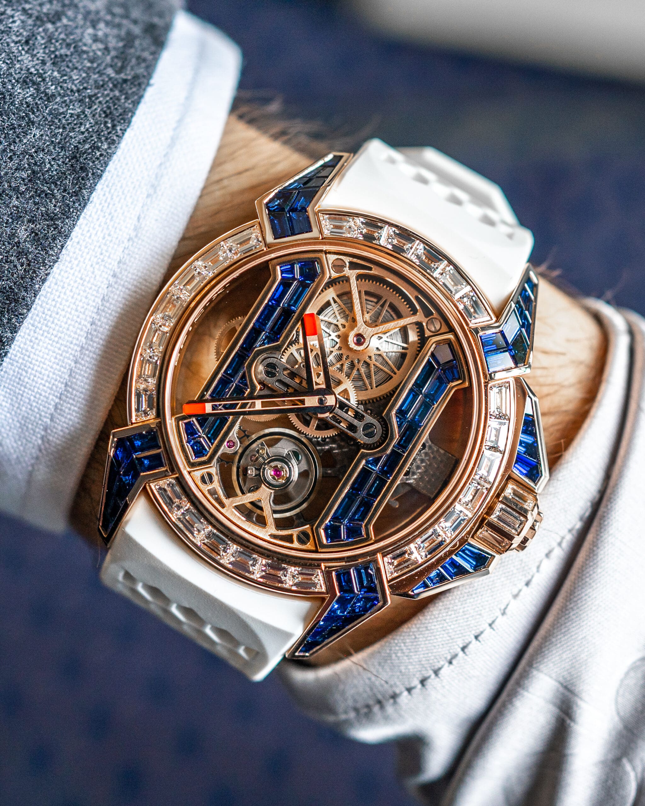 Jacob & Co. Epic X Tourbillon Baguette Rose Gold Sapphires