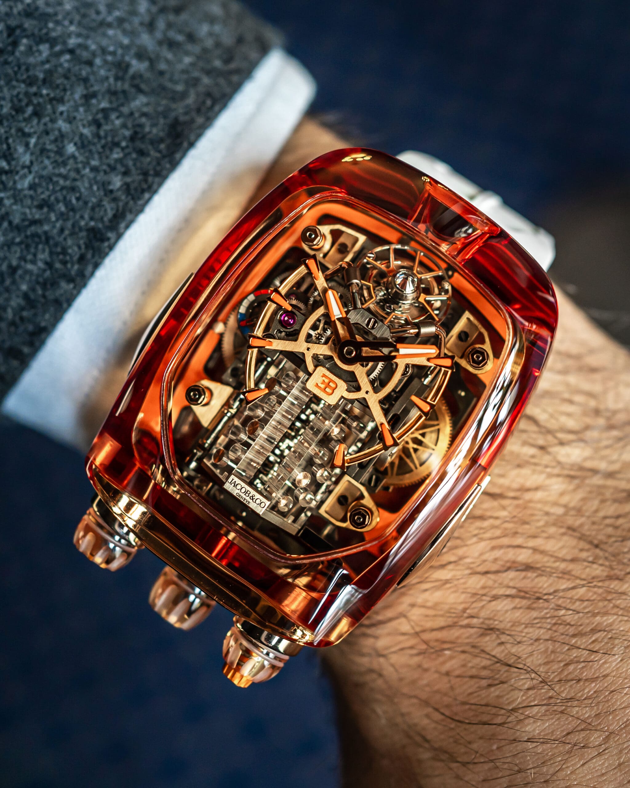 Jacob & Co. Bugatti Chiron Tourbillon Orange Sapphire Crystal